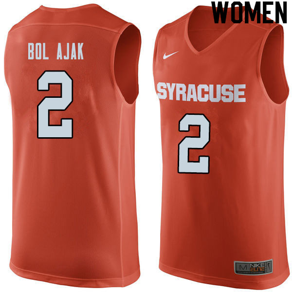 Women #2 John Bol Ajak Syracuse Orange College Basketball Jerseys Sale-Orange